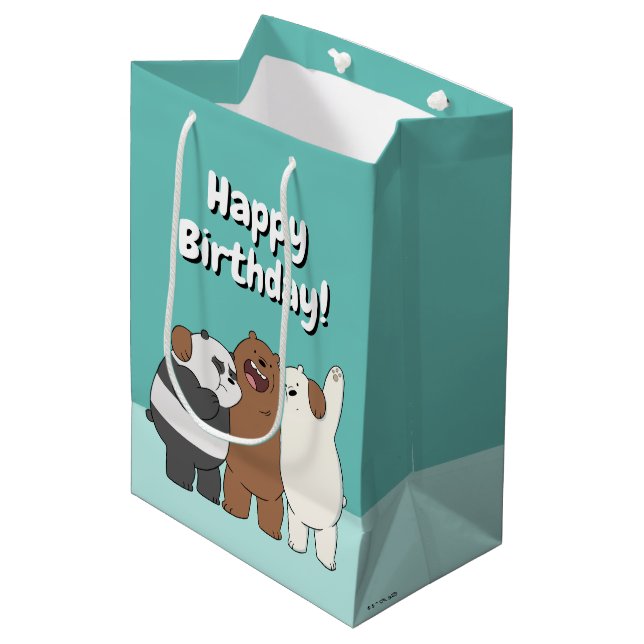 We Bare Bears Group Hug Medium Gift Bag (Front Angled)