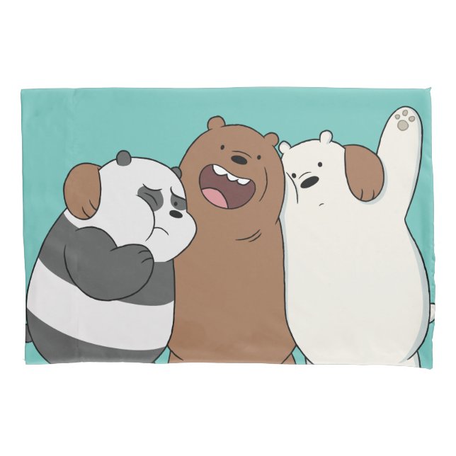 We Bare Bears Group Hug Pillowcase (Front)
