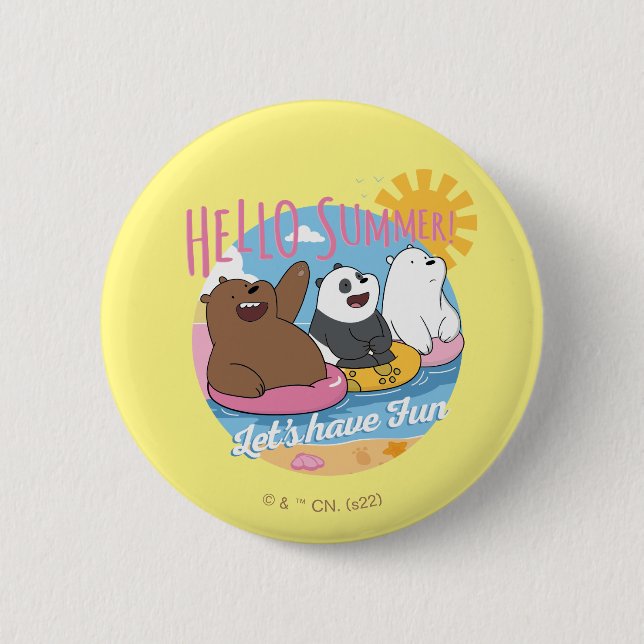 We Bare Bears - Hello Summer! Let's Have Fun 6 Cm Round Badge (Front)