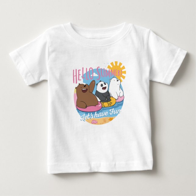 We Bare Bears - Hello Summer! Let's Have Fun Baby T-Shirt (Front)