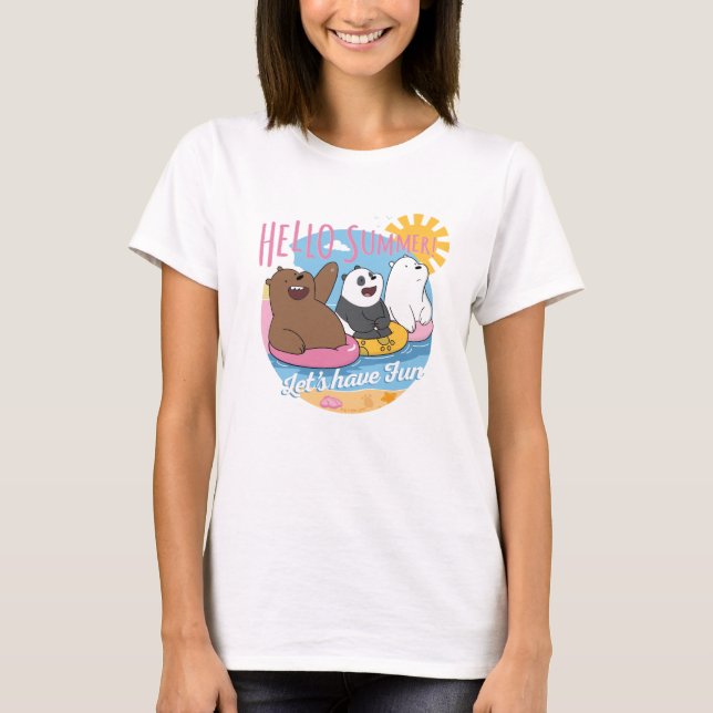 We Bare Bears - Hello Summer! Let's Have Fun T-Shirt (Front)