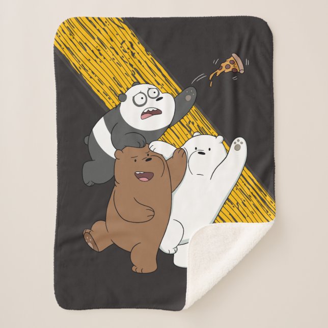 We Bare Bears - Last Pizza Slice Sherpa Blanket (Front)