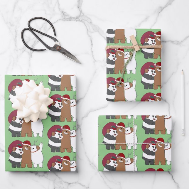 We Bare Bears - Season's Greetings Wrapping Paper Sheet (Front)