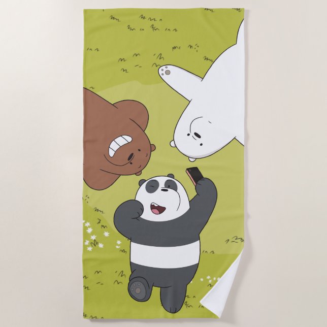 We Bare Bears - #SquadGoals Beach Towel (Front)