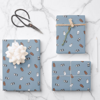 We Bare Bears - Sunglass Bears Pattern Wrapping Paper Sheet