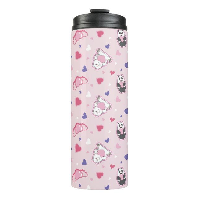 We Bare Bears - Valentine Hearts Pattern Thermal Tumbler (Front)