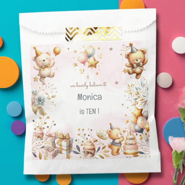 We bearly believe, royal tedddy bear kids birthday favour bags (Creator Uploaded)