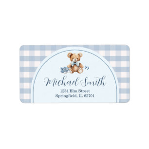 We Bearly Wait Bear Baby Shoes Baby Shower Address Label