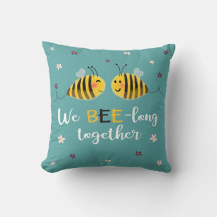 We BEE-long together with bees & flowers Valentine Cushion