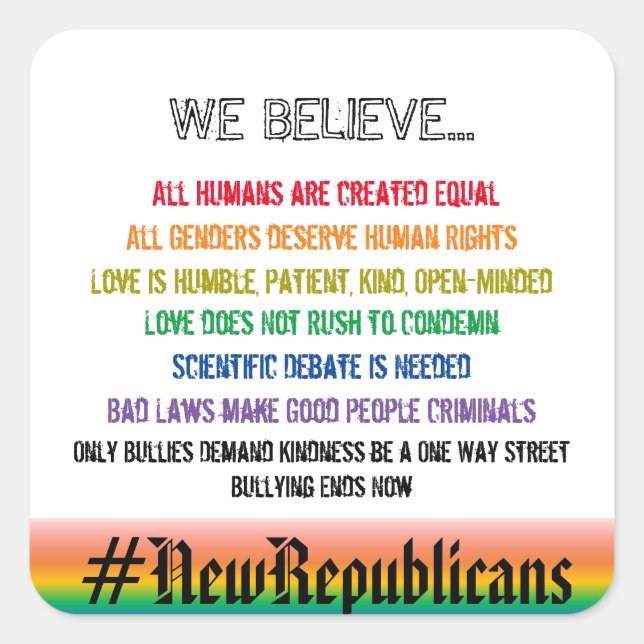 We Believe II Square Sticker (Front)