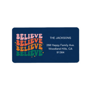 We believe in Santa Claus Christmas return address Label