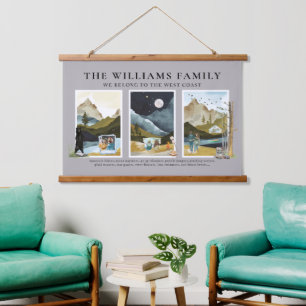 We Belong to the West Coast   Rustic Watercolor Hanging Tapestry