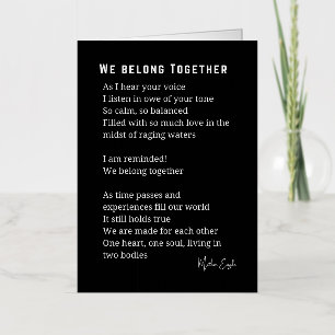 We Belong together love poem Foil Greeting Card
