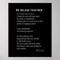 We Belong together love poem poster wall art decor