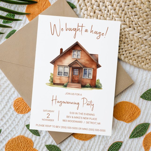 We Bought a House! Cute Watercolor Housewarming Invitation (Creator Uploaded)
