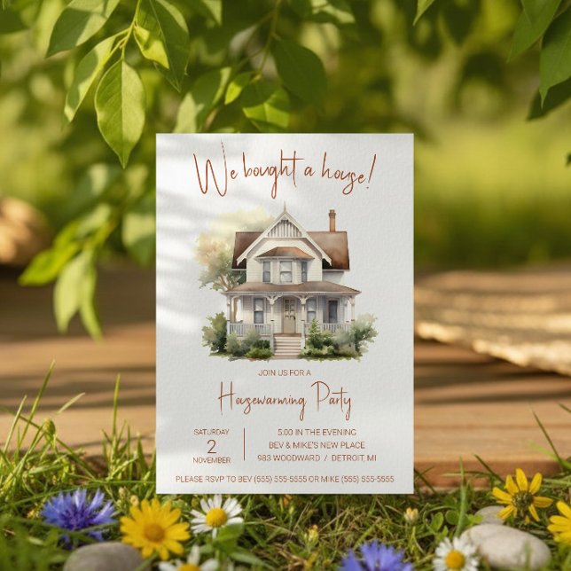 We Bought a House! Cute Watercolor Housewarming Invitation (Creator Uploaded)