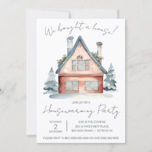 We Bought a House! Cute Watercolor Housewarming Invitation