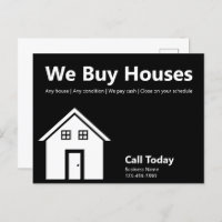 We Buy Houses Black and White Real Estate Business