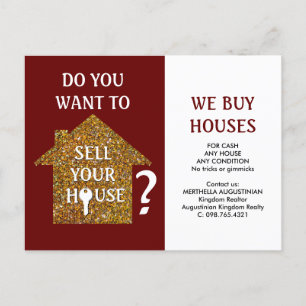 WE BUY HOUSES Realtor Postcard