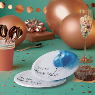 We Can Barely Wait Baby Boy Shower Paper Plate