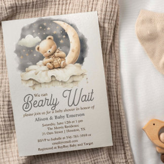 "We can Barely Wait" Sleepy Baby Shower Invitation