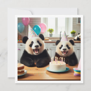 We can bear-ly believe it! Panda bear birthday  Invitation