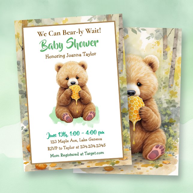 We Can Bear-ly Wait! Boy's Baby Shower Invitation (Creator Uploaded)