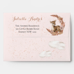 We Can Bearly Wait baby Bambi Flowers Dust Clouds Envelope