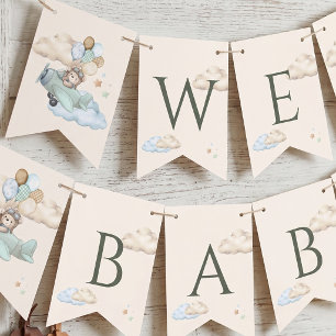We Can Bearly Wait Baby Shower Aviator Bunting