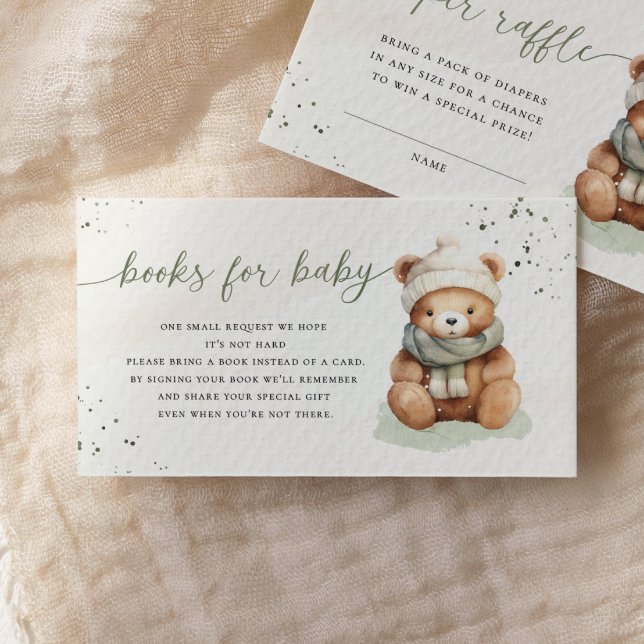 We Can Bearly Wait Baby Shower Books for Baby Card (Creator Uploaded)