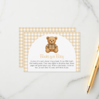 We Can Bearly Wait Baby Shower Books for Baby Enclosure Card