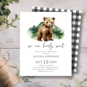 We Can Bearly Wait Baby Shower Budget Invitation