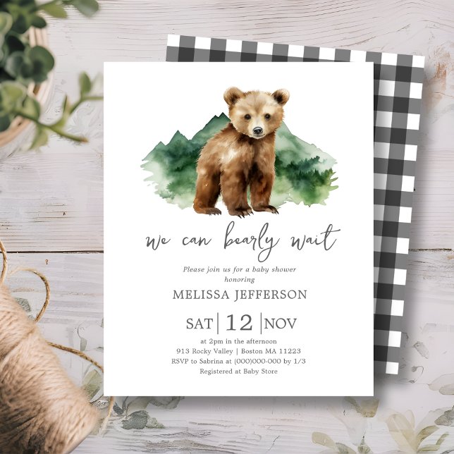 We Can Bearly Wait Baby Shower Budget Invitation (Creator Uploaded)