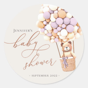 We Can Bearly Wait! Baby Shower Classic Round Stic Sticker