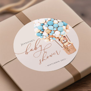 We Can Bearly Wait! Baby Shower Classic Round Stic Sticker