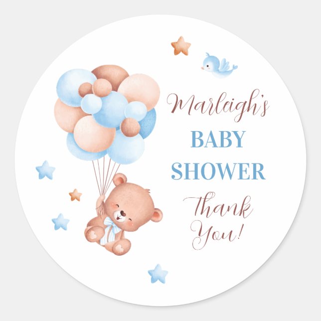 We Can Bearly Wait Baby Shower Classic Round Sticker (Front)