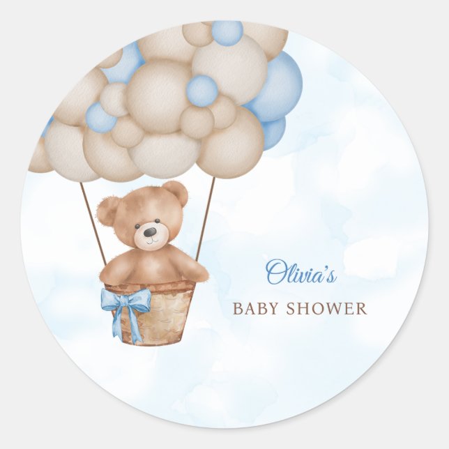 We Can Bearly Wait Baby Shower Classic Round Sticker (Front)