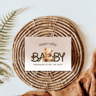 We Can Bearly Wait Baby Shower Diaper Raffle Enclosure Card