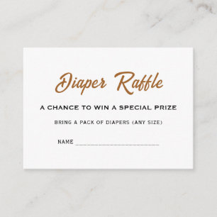 We Can Bearly Wait Baby Shower Diaper Raffle Name Enclosure Card