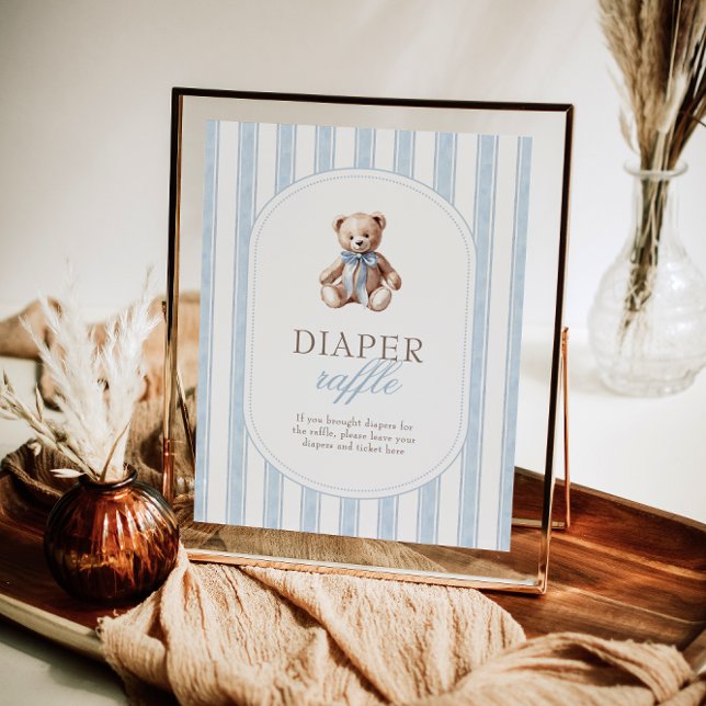 We Can Bearly Wait Baby Shower Diaper Raffle Sign (Creator Uploaded)