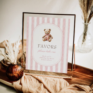 We Can Bearly Wait Baby Shower Favors Sign