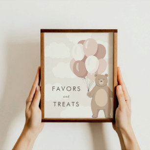 We Can Bearly Wait   Baby Shower Favours and Treat Poster