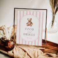 We Can Bearly Wait Baby Shower Food & Drinks Sign