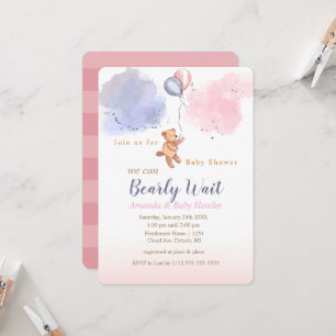 We Can Bearly Wait Baby Shower Invitation
