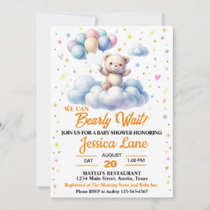 We Can Bearly Wait, Baby Shower Invitation