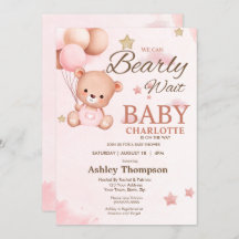 We Can Bearly Wait Baby Shower  Invitation