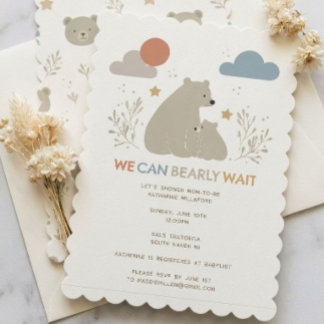 We Can Bearly Wait Baby Shower Invitation