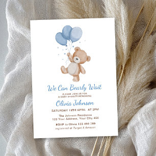We Can Bearly Wait Baby Shower Invitation