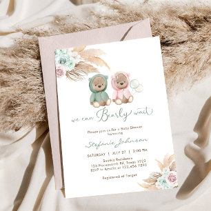 We Can Bearly Wait Baby Shower Invitation