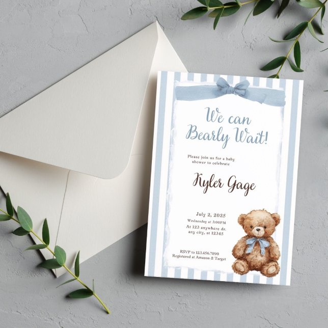 We Can Bearly Wait! Baby Shower Invitation  (Creator Uploaded)